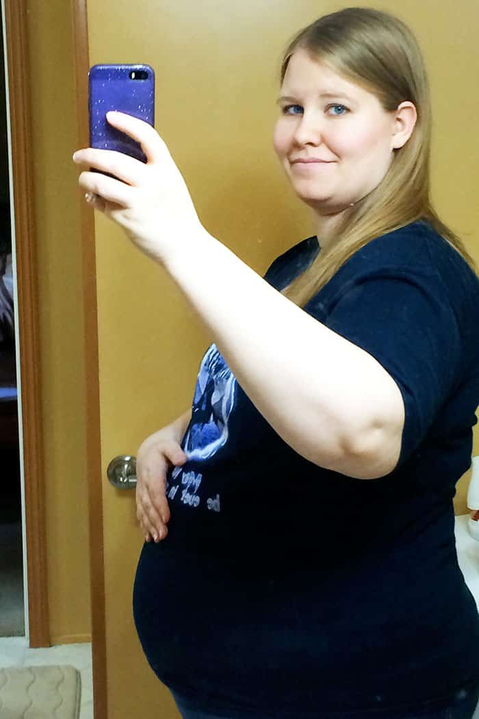 baby bump week 22 pregnant obese woman photo