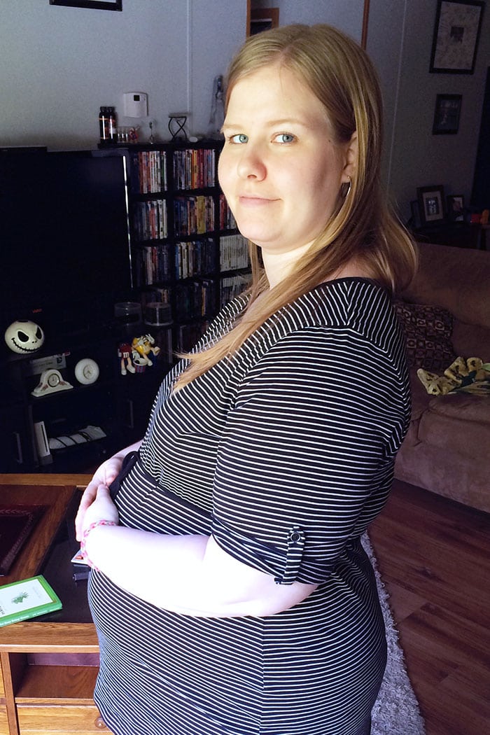 baby bump week 24 pregnant obese woman photo
