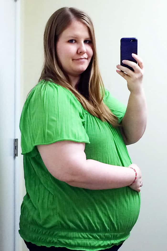 baby bump week 26 pregnant obese woman photo