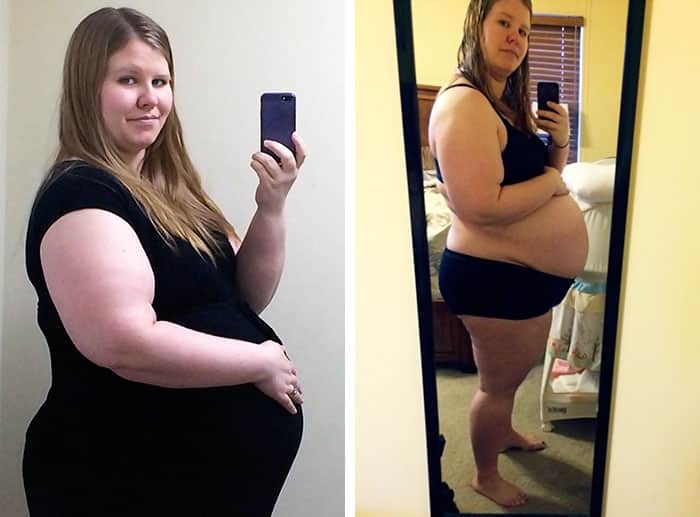 baby bump week 37 pregnant obese shirtless woman photo