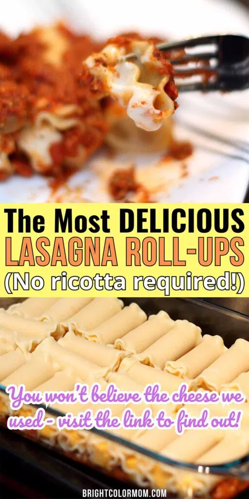 images of lasagna roll ups being prepared and being eaten