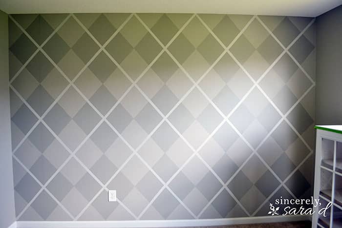 argyle painted accent wall design