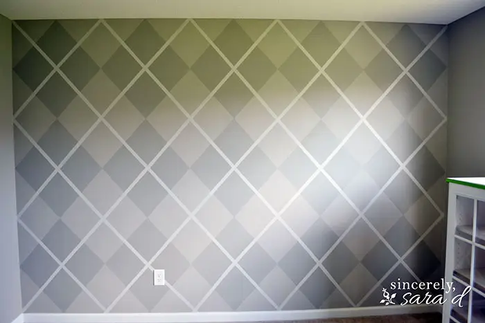 argyle painted accent wall design