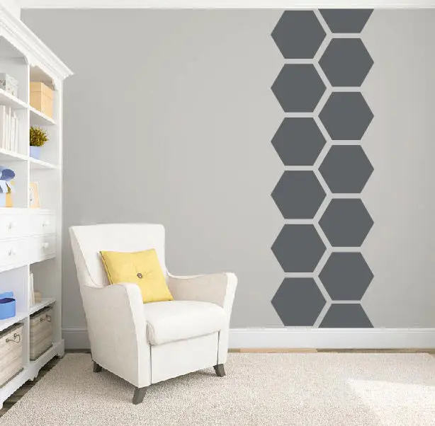 hexagon decals wall design