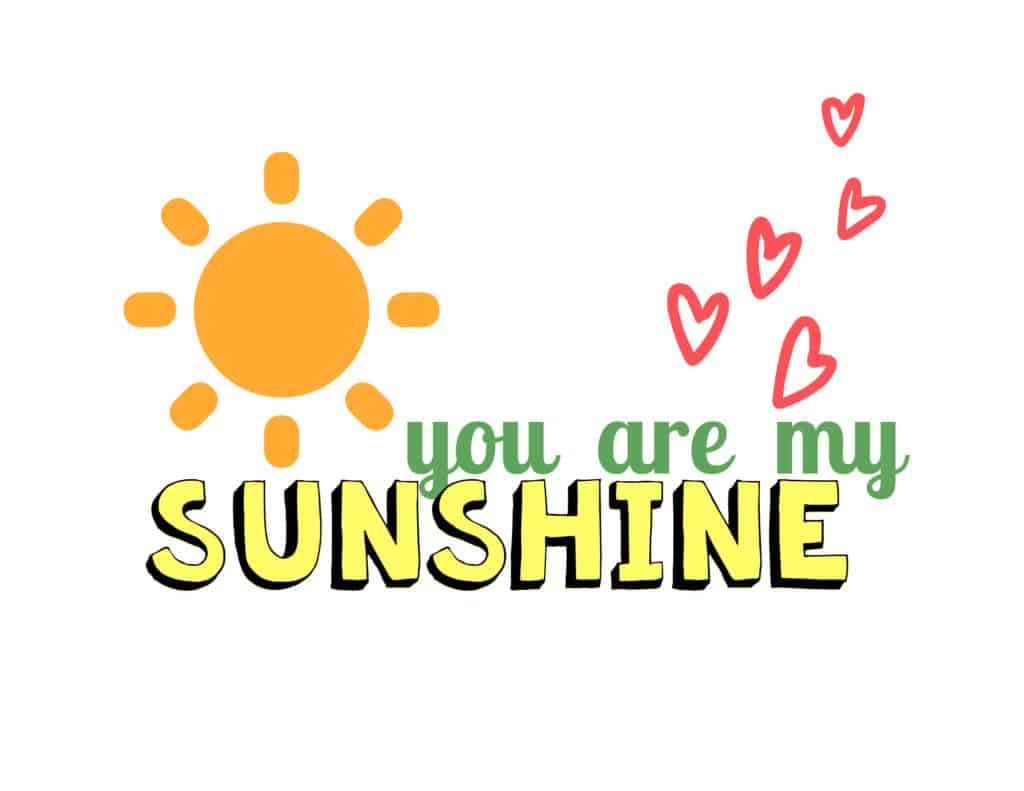 you are my sunshine wall art printable