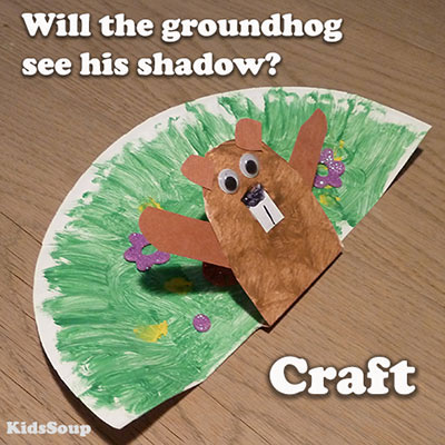 groundhog shadow paper plate craft