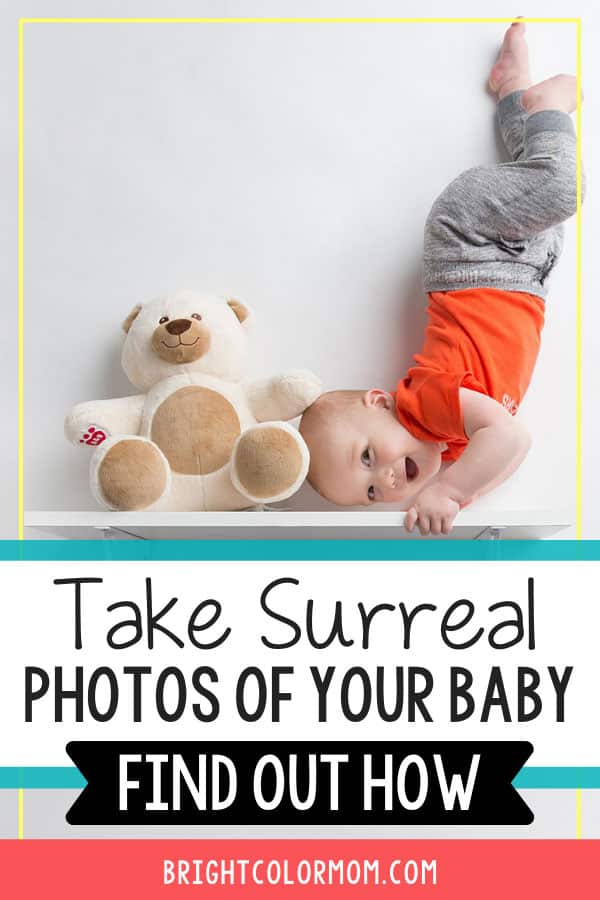 newborn photography baby on a shelf