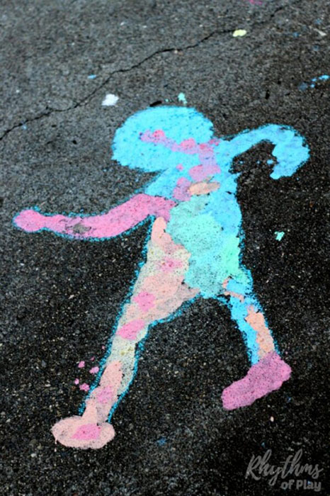 shadow sidewalk chalk art