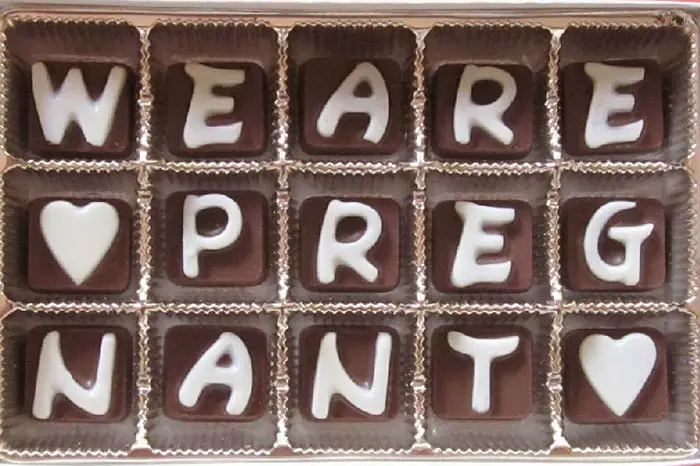 milk chocolates custom pregnancy announcement