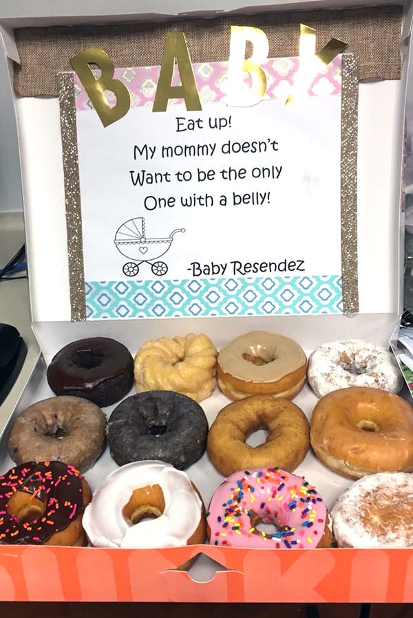 donuts eat up mommy belly pregnancy announcement