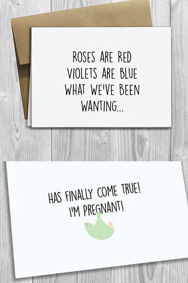 roses are red pregnancy reveal card