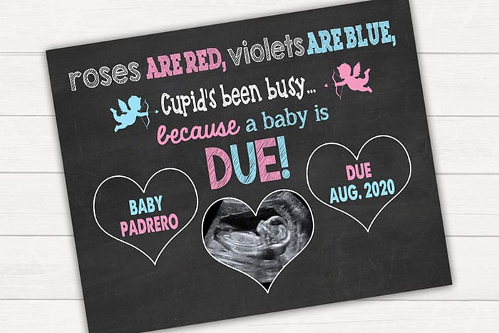 Pregnancy Announcement card Pregnancy Announcement to Husband Valentines Day Pregnancy Announcement