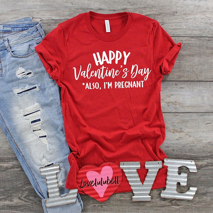 happy valentine's day pregnancy announcement shirt
