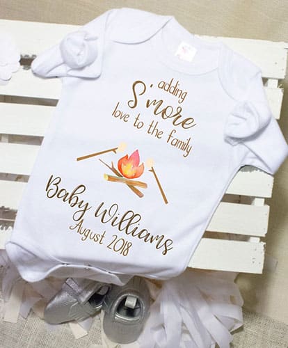adding s'more love to the family pregnancy announcement shirt