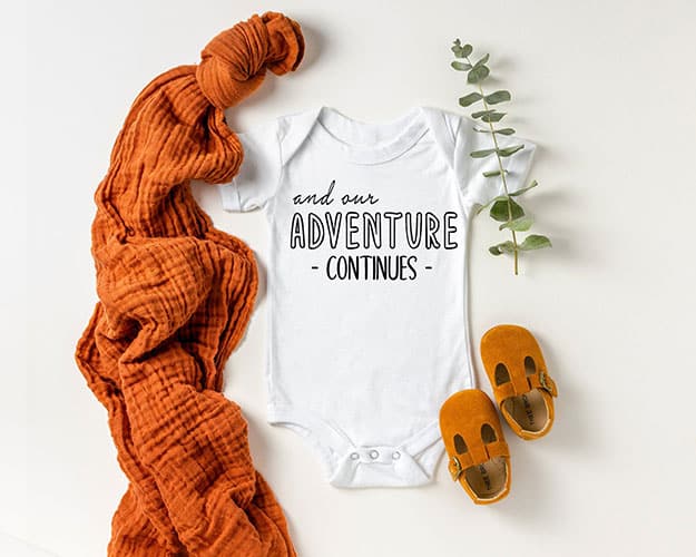 and our adventure continues pregnancy announcement shirt