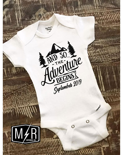 and so the adventure begins pregnancy announcement onesie