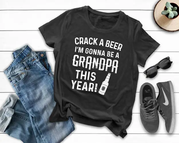 crack a beer I'm gonna be a grandpa this year shirt