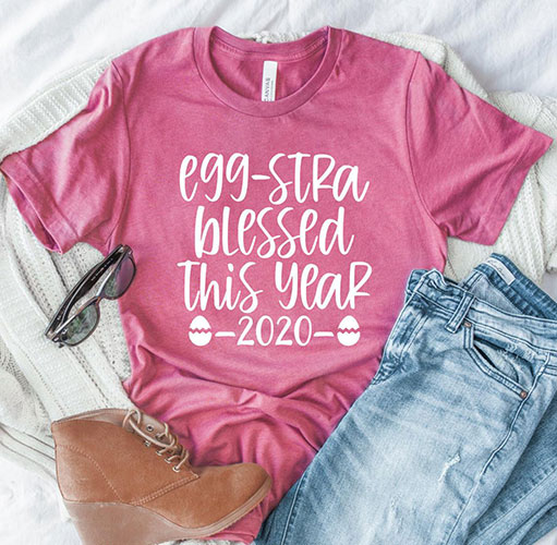 egg-stra blessed this year Easter pregnancy announcement shirt