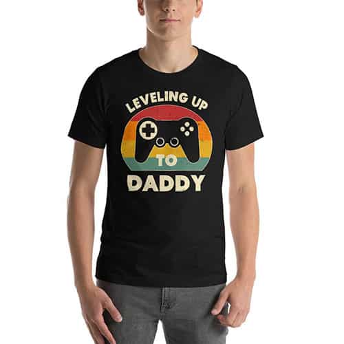 leveling up to daddy pregnancy announcement shirt