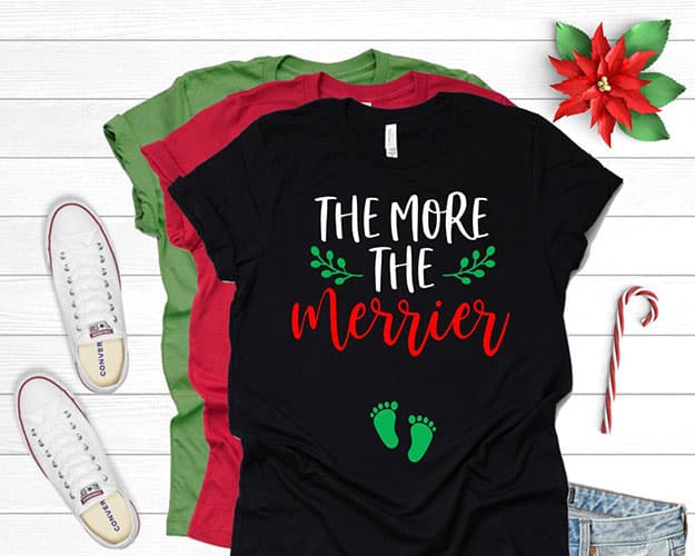 Maternity Belly Present Funny T Shirts Christmas Pregnancy Announcement T Shirt