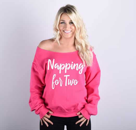 napping for two pregnancy announcement sweatshirt