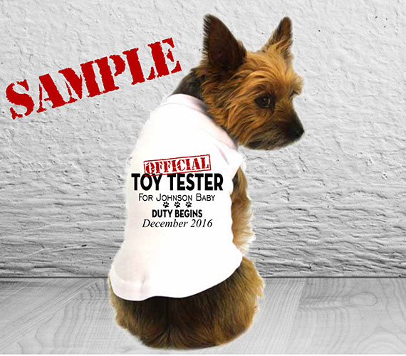 official toy tester for baby pregnancy announcement dog shirt