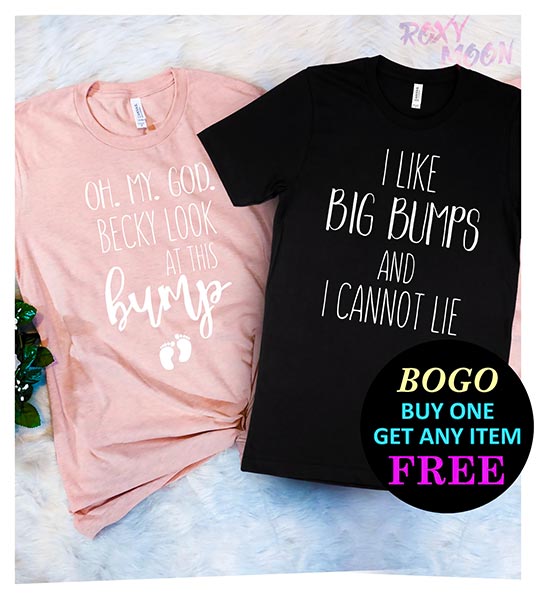 two shirts featuring song lyrics from Baby Got Back