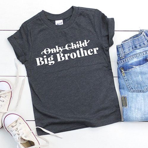only child to big brother pregnancy announcement shirt