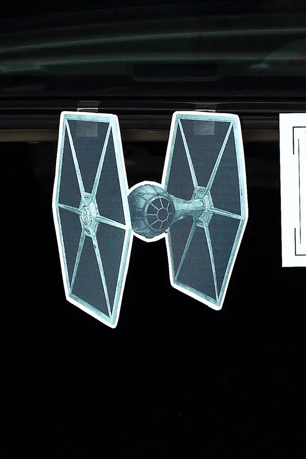 Star Wars scavenger hunt TIE fighter cutout