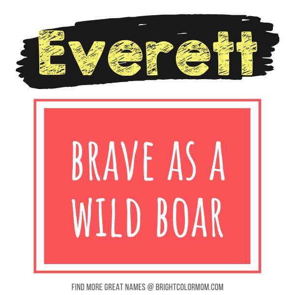 Everett: brave as a wild boar