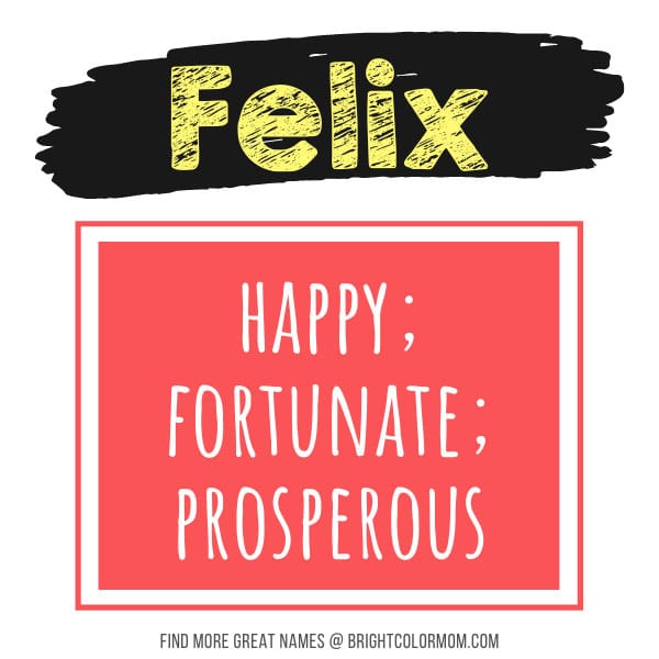 Felix: happy; fortunate; prosperous