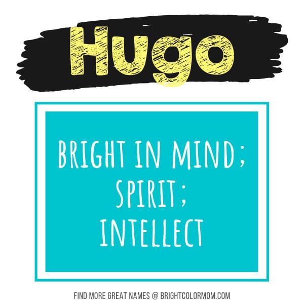 Hugo: bright in mind; spirit; intellect