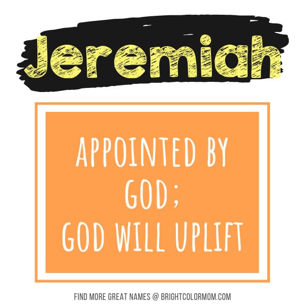 Jeremiah: appointed by God; God will uplift
