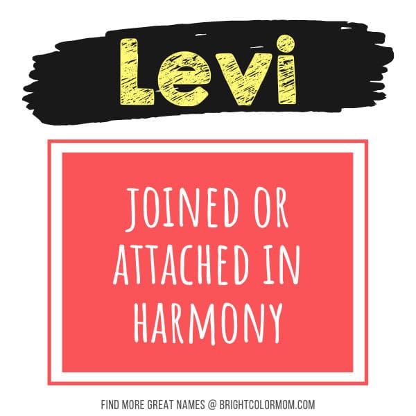 Levi: joined or attached in harmony