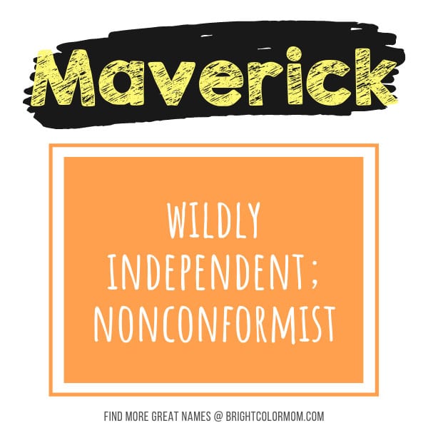 Maverick: wildly independent; nonconformist
