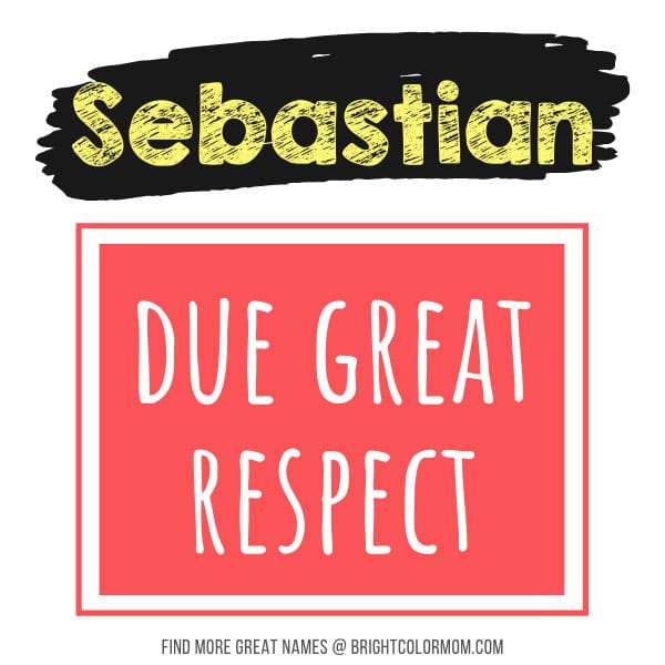 Sebastian: due great respect