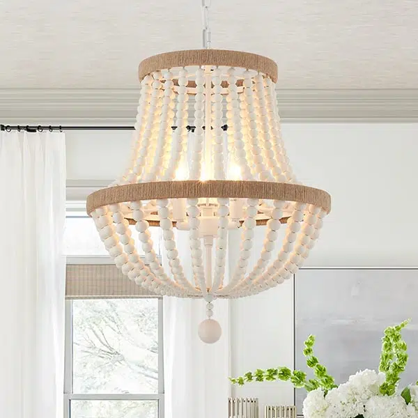 a beaded chandelier