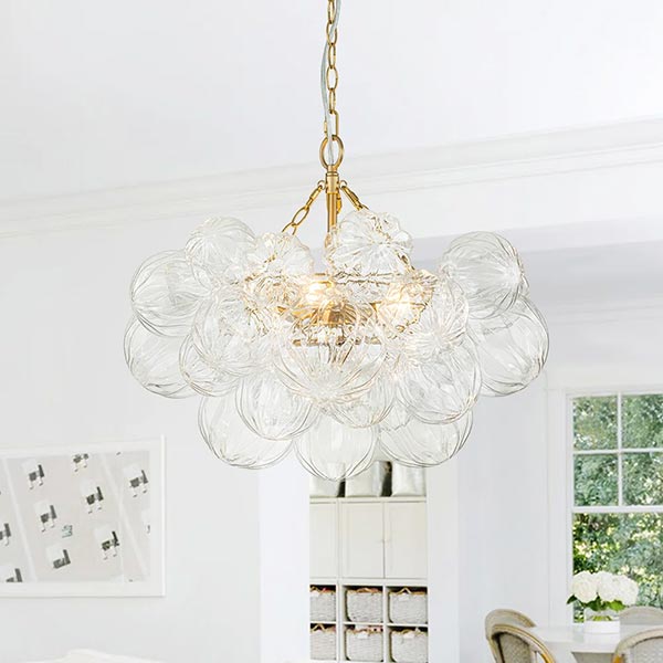 a clear bubble chandelier