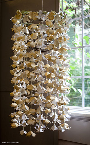 paper flower chandelier for baby girl nursery
