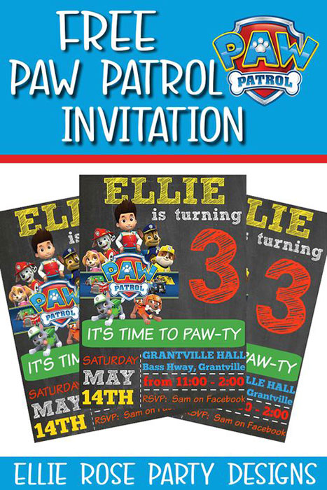 DIY paw patrol invitation tutorial