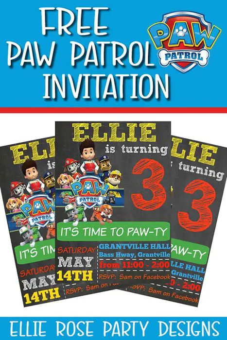 DIY paw patrol invitation tutorial