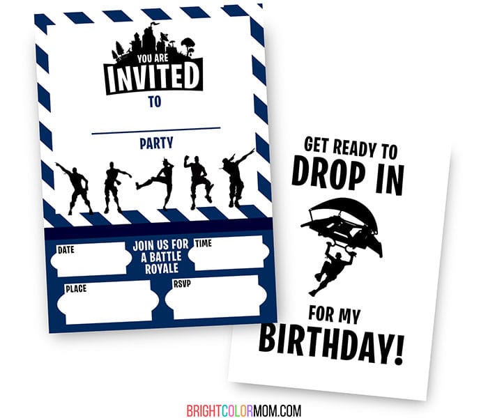 18 Free Printable Fortnite Invitations For Birthdays And More