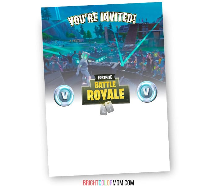 blank fortnite invitation template