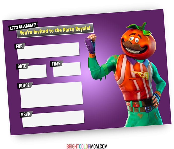 18 Free Printable Fortnite Invitations For Birthdays And More