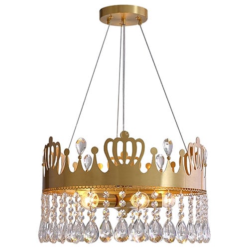 gold crown chandelier for baby girl nursery