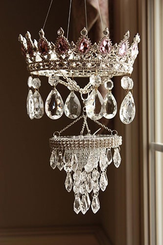princess crown chandelier for baby girl nursery