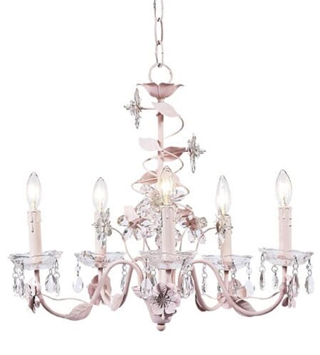 pink chandelier for baby girl nursery