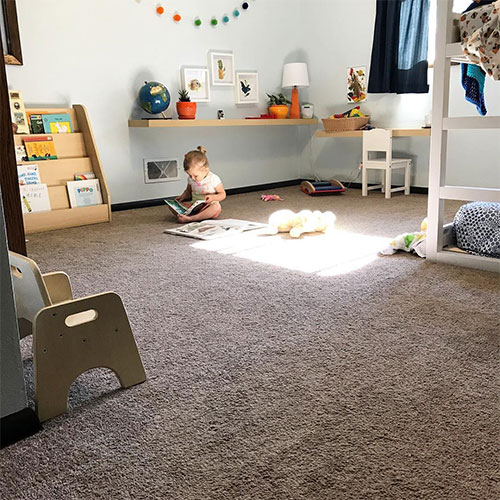 Montessori toddler room layout with bunk beds