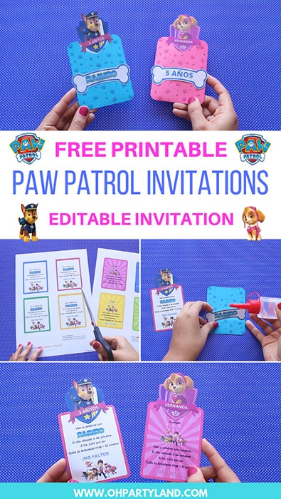free paw patrol invitation download