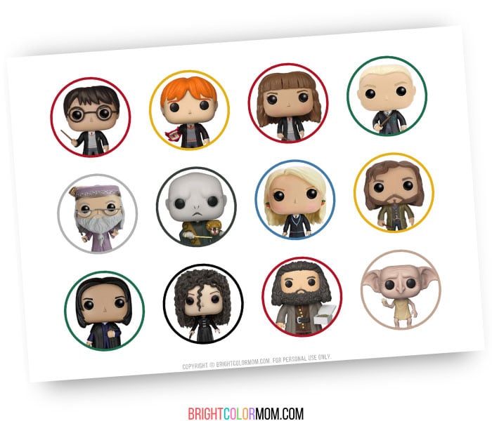 printable Harry Potter character cupcake toppers